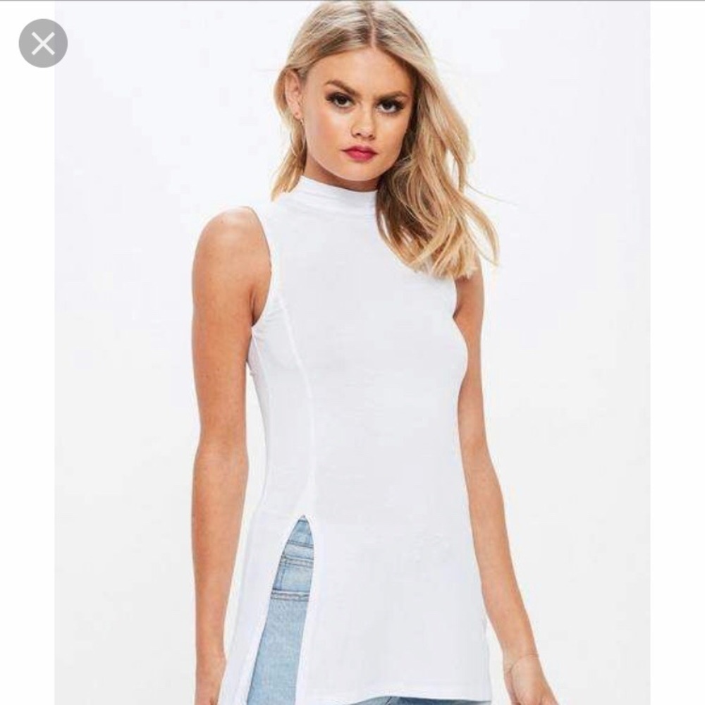 Side Split High Neck Tunic - image 1